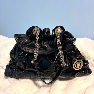 Dior Pre-owned 2003 Black Patent Le Trente Handbag
